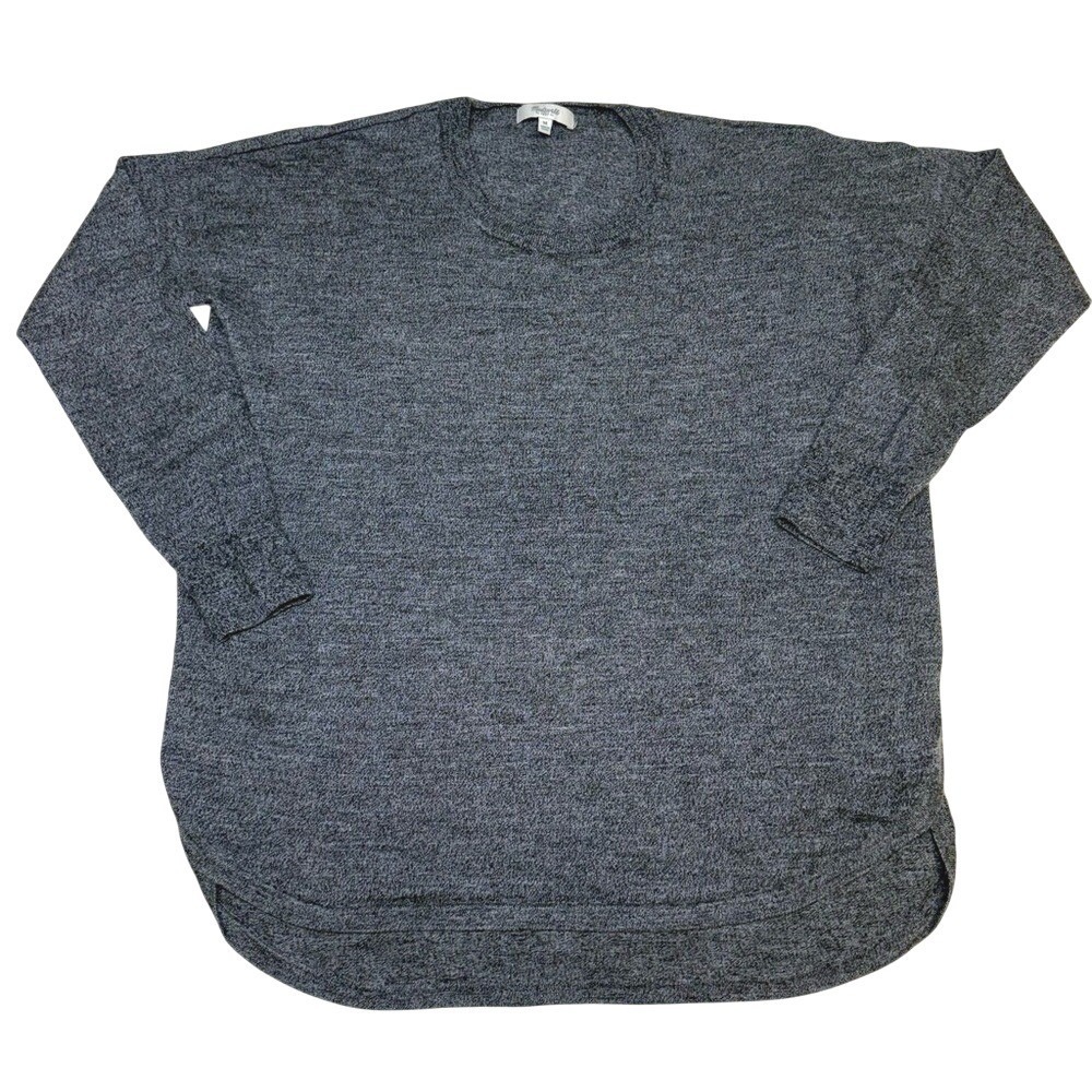 MADEWELL WOMENS HIGH LOW HEM SWEATER GRAY MERINO WOOL size Medium